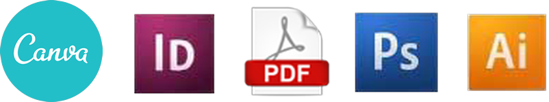 Works with Canva, InDesign, Photoshop and Illustrator
